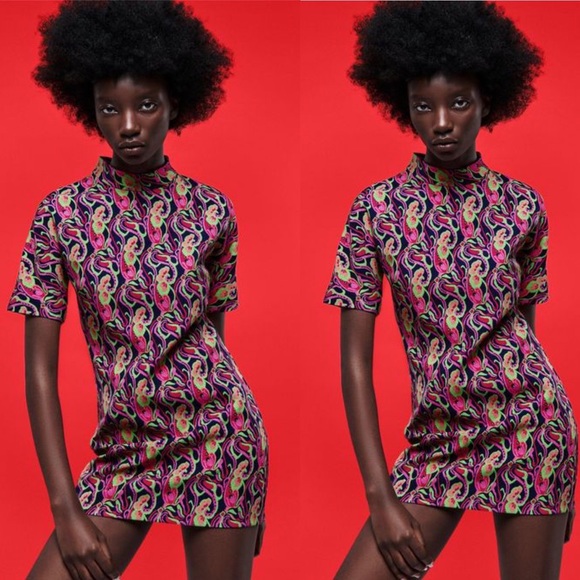 ZARA Retro Print 8944/655 Mini Dress - Picture 4 of 10